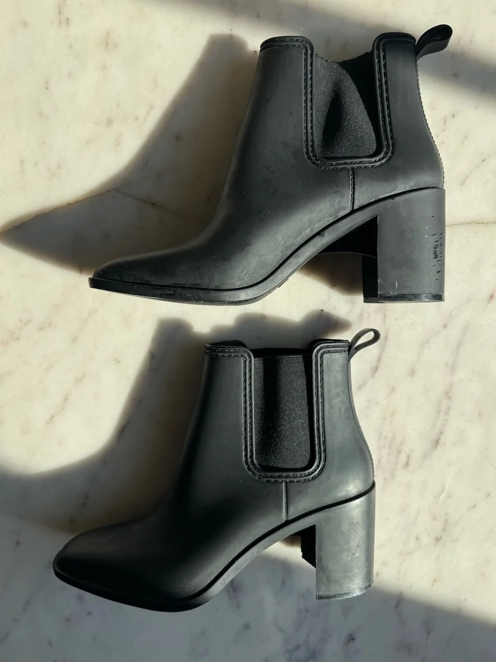 Jeffrey Campbell Matte Black Chelsea Rain Boots, Size 10
